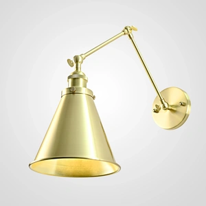 Изображение Бра Gloce Cone Shade Loft Industrial Metal Tall Gold By Imperiumloft