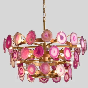 Изображение Люстра Agate Burst Chandelier 3 Round Pink D70 By Imperiumloft