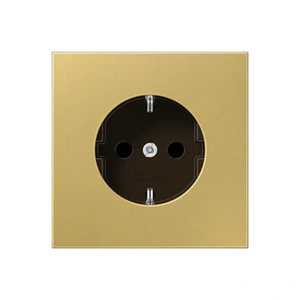 Изображение Розетка с заземлением и шторками 16А 250В LS 990 латунь классик ME1520KIC Jung