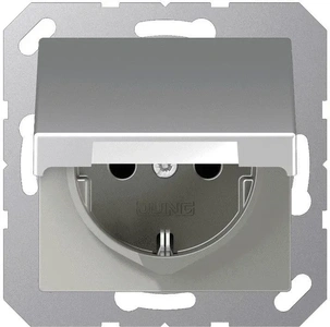 Изображение Розетка с заземлением и крышкой 16А 250В ECO Profi алюминий EP421KLAL Jung