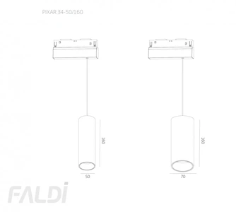 Изображение Подвесной трековый светильник Pixar.P34-50/160 для магнитного шинопровода Magnetic.Track.34 / V34 / ТЗ4