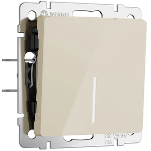 Изображение W1112143/ Выключатель одноклавишный проходной с подсветкой (айвори акрил) W1112143