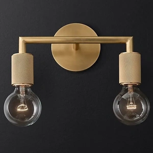 Изображение Бра Rh Utilitaire Double Sconce Brass By Imperiumloft