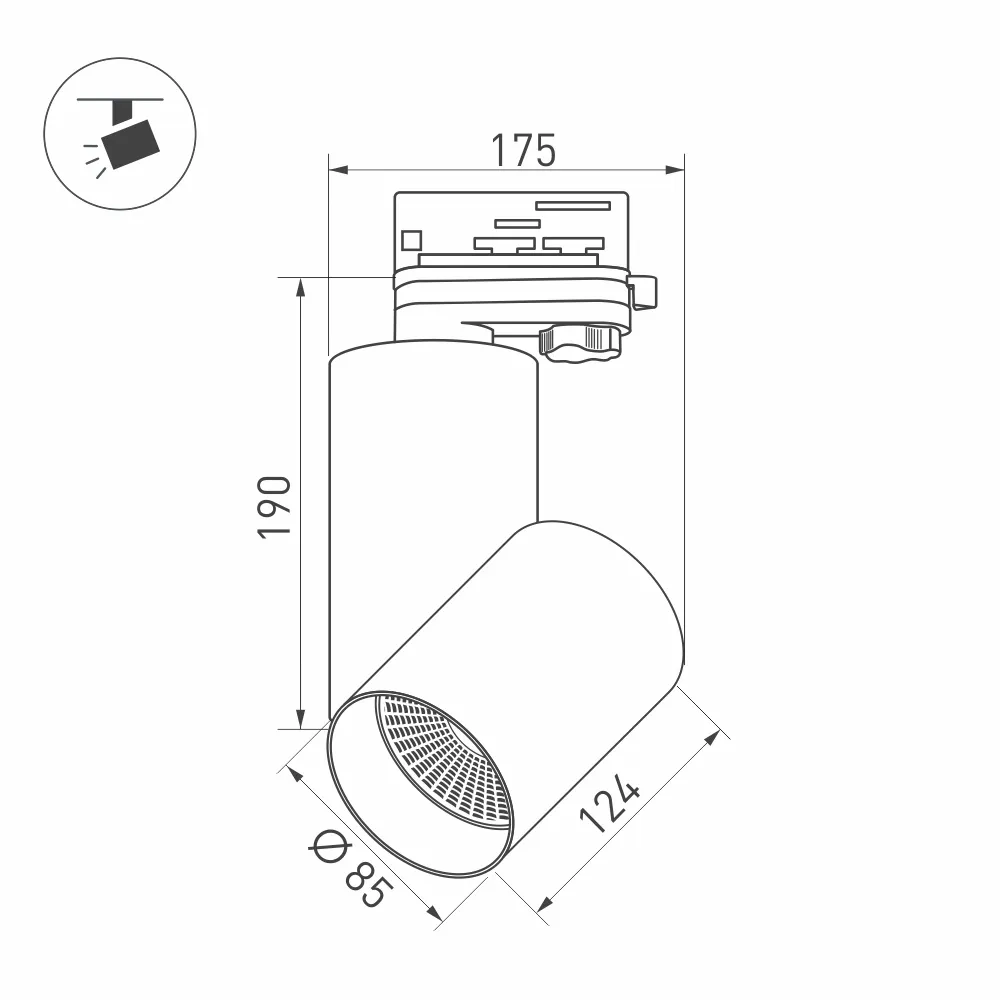Светильник SP-POLO-TRACK-TURN-R85-15W Day4000 (WH-BK, 40 deg) (Arlight, IP20 Металл, 3 года)