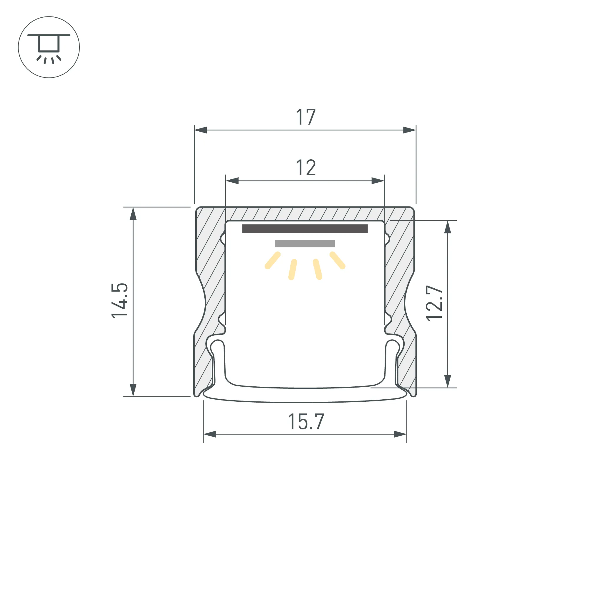Профиль LINE-1715-2000 WHITE (Arlight, Алюминий) - Изображение